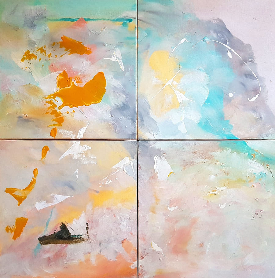 Quartett, Acryl auf Leinwand, 80x80, 2015