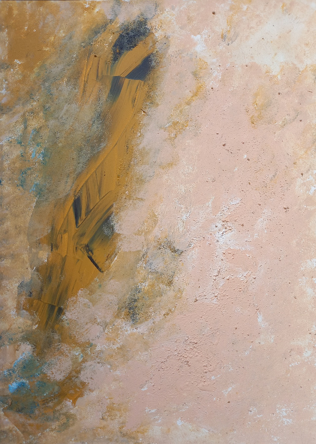 Petrified life II Mischtechnik Acryl Sand auf Leinwand 70x50 2022